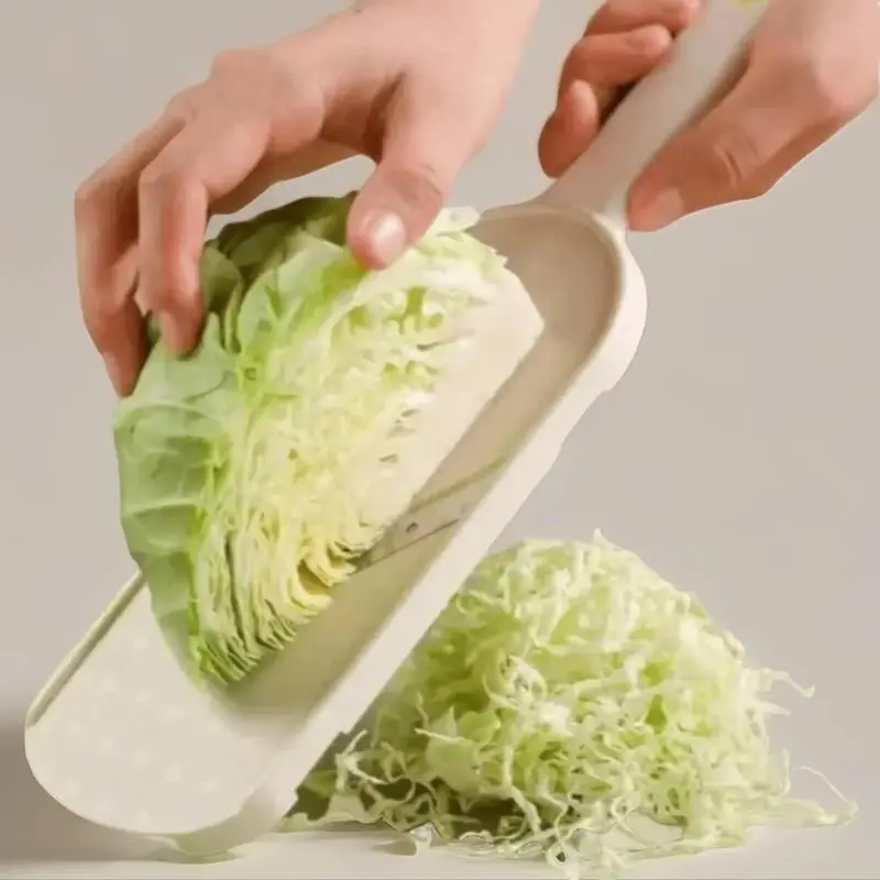 Japanese Style Beige Cabbage Slicer,1 Count Multifunctional Vegetable Salad Slicer for Cabbage,Grater & Cutter, Plastic Kitchen Utensils & Gadgets, Kitchenware, Adjustable Easy Clean Multi-Purpose Kitchen