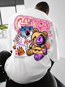 "CANNIBAL" Evil Teddy Bear Graphic T-Shirt | Y2K Streetwear Cartoon Horror Top