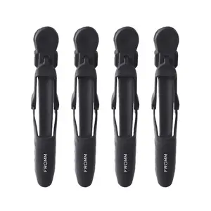 FROMM Black Gator Sectioning Clips, 4-Pack Fashion Hair Accessory for Hair Styling