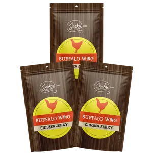 3 Pack - Buffalo Wing Flavored Chicken Jerky - Low Sodium, Low Sugar, Tasty, Low Calorie Meat Snack w/ a Tangy Spicy - All-Natural and No Added Preservatives - Made in the USA