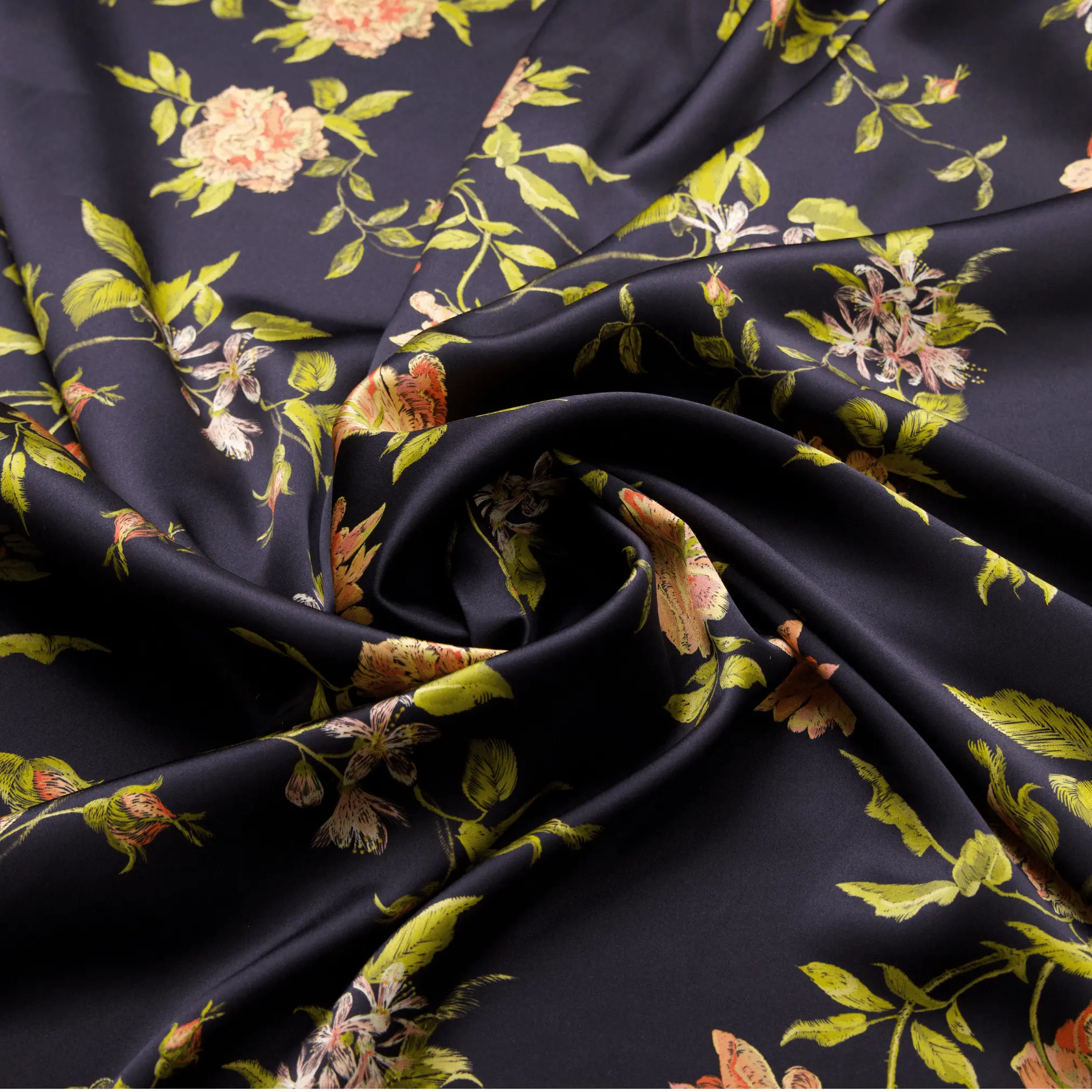Wild Rose Print 100% Pure Mulberry Silk Fabric 19mm Cut-to-Size Silk Fabric