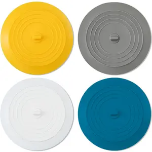 Tub Stopper 2 Pack, Universal Sink Stopper, 5.9 Inches Large Silicone Drain Plug, Hair Stopper Flat Suction Cover, for Kitchen Bathroom and Laundry