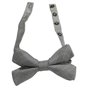 Men's Classic Houndstooth Grey and Black Bow Tie (Perfect Guy)