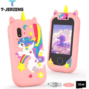 Smart Phone for Kids, Smart Phone Toys withwith 32GB SD Card, Dual Camera, Phone Toys with Games, Travel Toys with Music Player for Birthday Gifts Unicorn Toy, Touch screen toy Game Phone
