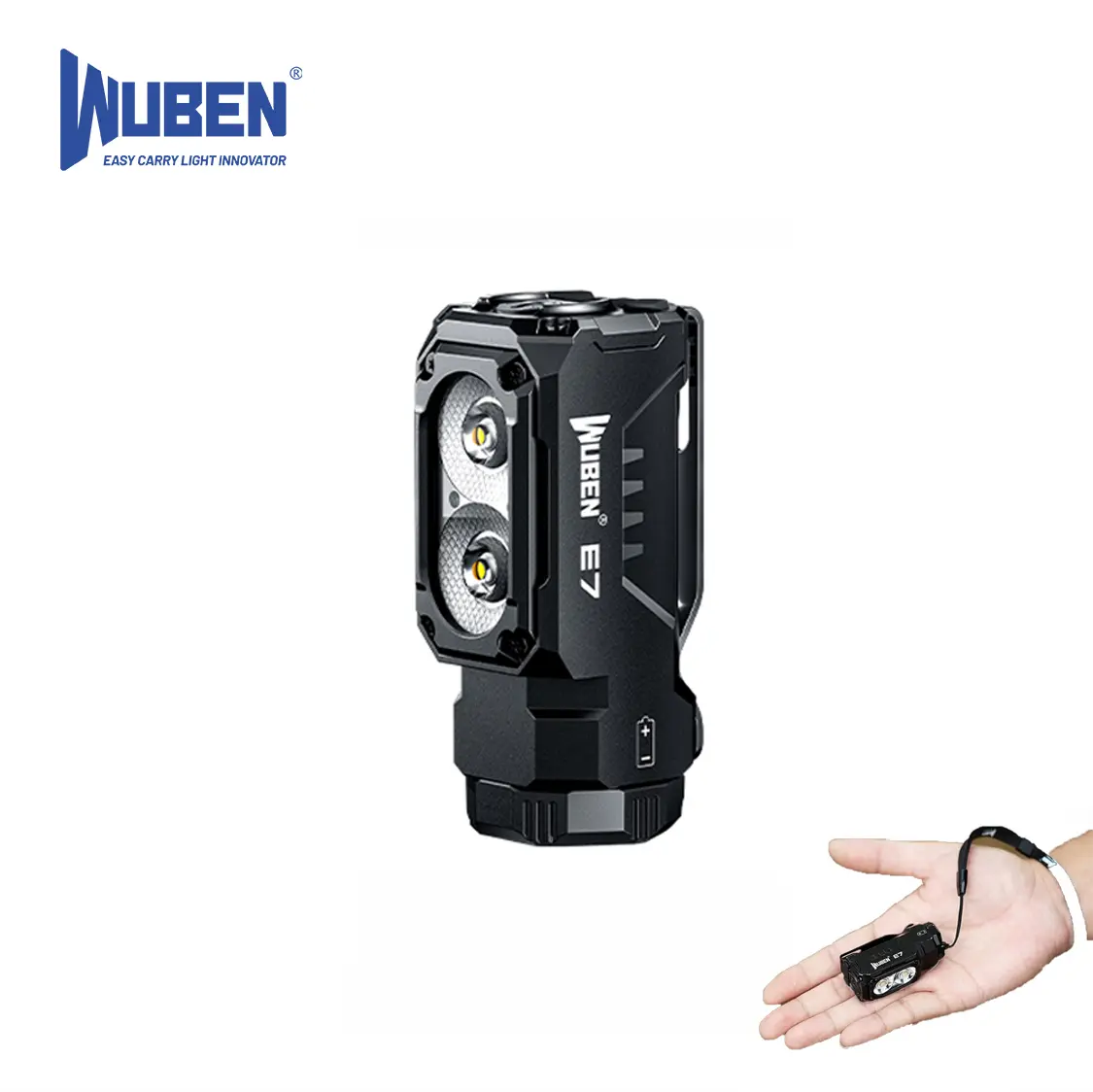 WUBEN E7 1800 Lumen Super Bright Mini EDC Floodlight – 175° Wide Beam, Magnetic Base, 6 Modes, IP68 Waterproof, USB-C Rechargeable for Outdoor, Emergency & Repair,Led Headlamp,  pocket flashlight,Father's Day Gift