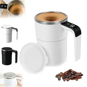 Coffee Mug With Lid, Magnetic Automatic Self-Stirring Coffee Mug | LCD Temperature Display, 13 Ounces Capacity, Rechargeable, IPX5 WaterProof,  304 Kitchen-Grade Stainless Steel, Suitable for Coffee, Milk, Cocoa, Beverages & Valentine's Day Gifts