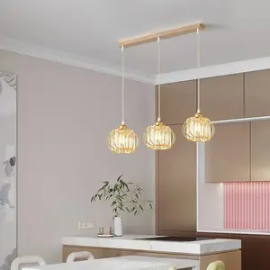 Luxury Modern Three-Head Pendant Light, Adjustable Hanging Line, E27 Socket for Hallway, Bedroom, Dining Room, Kitchen, Island
