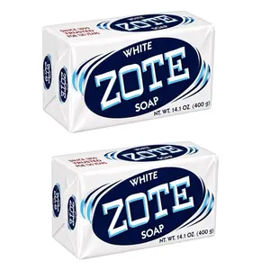ZOTE White Laundry Bar Soap Detergent Tablets, 14.1oz 400g Scented Laundry Beads with Coconut Oil, for Baby Stain Removal & Fabric Softening PACK OF 2