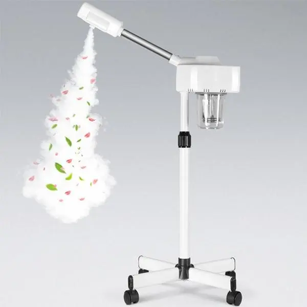 ZenStyle Professional Facial Steamer with Ionic Ozone Hot Mist, Adjustable Height Rolling Stand, Pore Cleansing Facial Care Instrument for Beauty Salon & Home Use, Facial Pore Cleaning