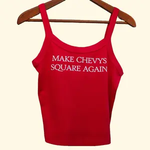 Save the Squarebodys Cropped Tank Top Casual Automotive 100% Cotton - Womenswear