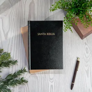 Reina-Valera 1960 Santa Biblia Classic Spanish Edition - Black Imitation Leather Cover, Elegant Design, Gift Packaging, Ideal Present for Gifting & Awards