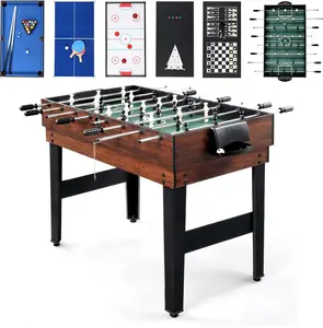 PEXMOR 10-in-1 Multi Game Table for Adults, Combo Game Table for Game Room, 48" Game Table Set for Family w/Hockey, Foosball, Pool, Ping Pong, Shuffleboard, Chess, Checkers, Bowling, Backgammon