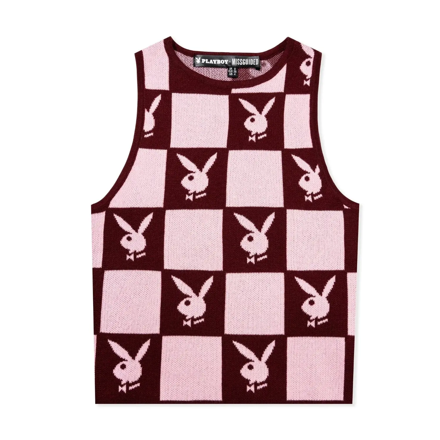 Playboy Women's Knit Checkerboard Vest