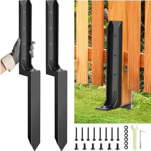 Saker Fence Post Repair Kit Reinforced Super Strong Fixation for Home Use with Additional Screws and Tools