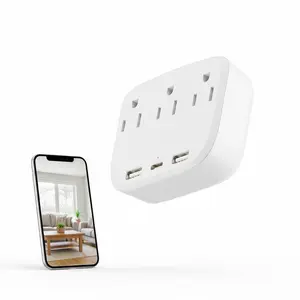 Multifunctional Socket Camera, 4K UHD WiFi Camera, Local Storage to SD Card (Not Included), Mobile Detection, Charge Devices While Recording, Remote View via App