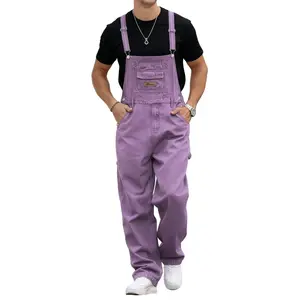 OPDNBON Men’s Casual Denim Bib Overalls with Pockets – Lightweight Spring Summer Fall Winter Menswear Outfit for Streetwear & Daily Wear