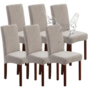 4/6 pieces 100% waterproof dining chair and table cover. Suitable for dining table sets. Large dining chair and table cover protector pad. Suitable for Parson-style chairs in the kitchen. Suitable for home or restaurant use (with seam, light gray)