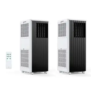 2PCS 8,000 BTU Portable Air Conditioner for Apartment, Office, Bedroom,Kitchen,Garages,Dorms, 3-in-1 Cooling/Dehumidifier/Fan for 350 Sq.ft Rooms, Ultra Quiet Sleep Mode, Remote Control, Easy Install Window Kit & Rolling Casters, Premium Design for Home