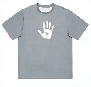 Elevate Your Wardrobe with Our Heat-Activated Handprint T-Shirt! Crafted from Ultra-Breathable Pinhole Knit Fabric, Tee Features a Unique Disappearing-Reappearing White Handprint That Appears with Body Heat for Interactive Style.