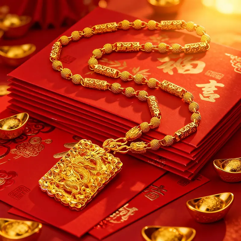 24K Gold-Plated Copper Dragon Pendant Necklace for Men Perfect Gift for Father's Day Christmas & Valentine's Day for Fathers Husbands & Sons Gold Chainsummerwins