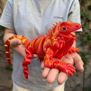 Realistic Lizard Model Toy, Multi-Jointed Flexible Action Figure, Laser Gradient Design, Multiple Colors Available, Hot Selling Item