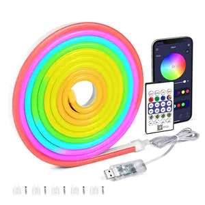 USB Powered DC 5V LED Strip Light, 1 Count RGBIC LED Light Strip with APP Control & Remote Control, Adjustable RGB Lighting, Waterproof LED Light Strip for Home Party Neon Lights, LED Mood Light, Smart Led Lights, Adjustable Leds