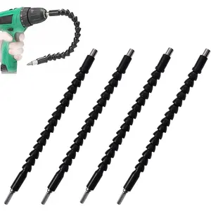 Pack Flexible Drill Bit Extension, 11.6 inch Screwdriver Flexible, Bendable Flexible Drill Bit Extension, Flexible Shaft Extension Bits (Black)
