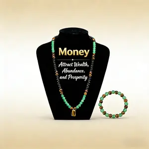 Money Attraction Bracelet and Money Attraction Necklace, Anniversary, Vacation &Theme Parties Jewelry Charms Abundance Crystal bracelet, Long Chain, Sweater chain,Crystal Protection Jewelry for Wealth Abundance, Couples exchanging gifts, Valentine's Day