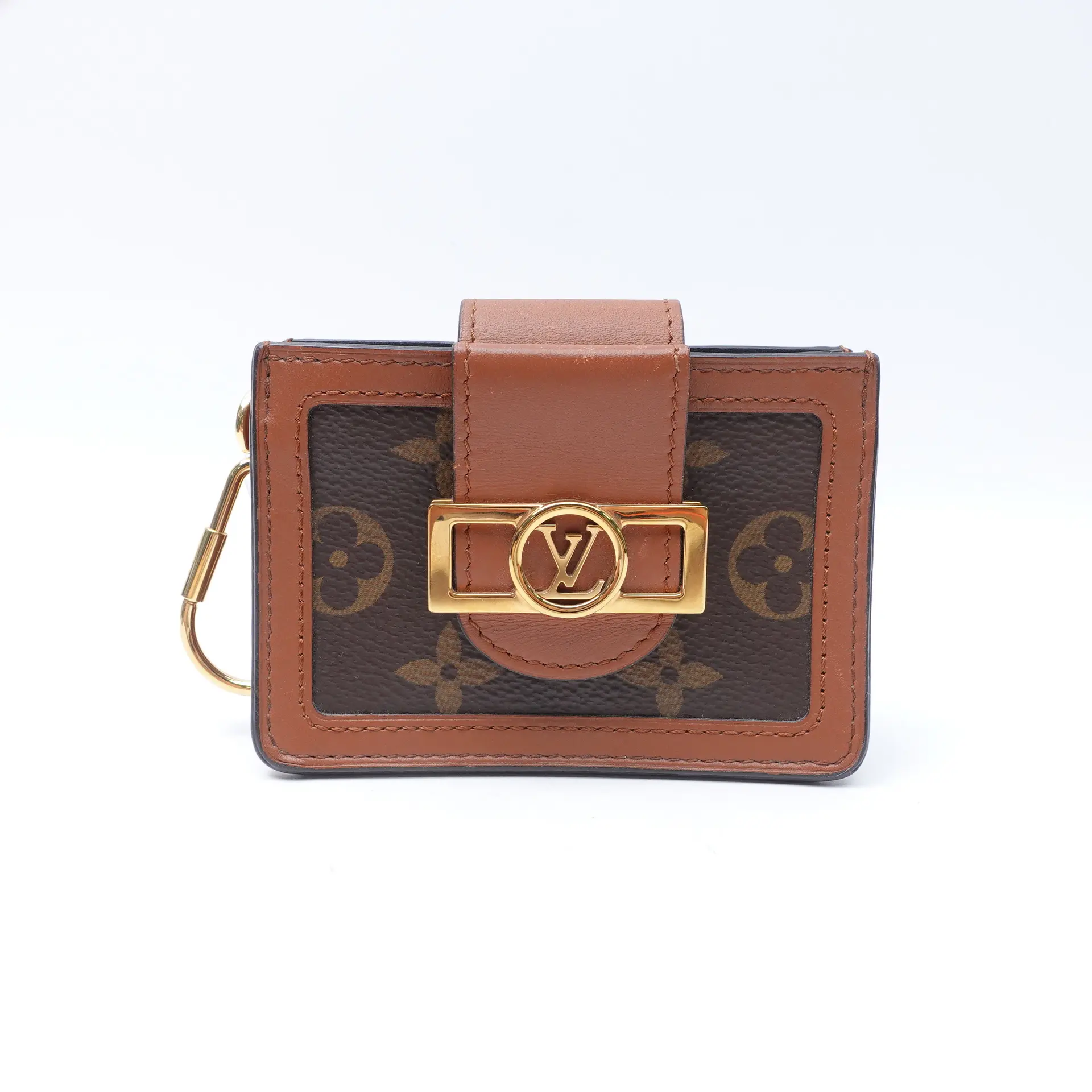 Pre-owned Louis Vuitton Canvas Small Leather Goods Dauphine Monogram Card Holder T10415737