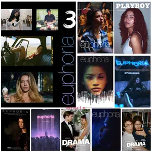 Poster Self-Adhesive Waterproof Art Sticker, Aesthetic Minimalist Wall Poster for Coffee Shop, Bar & Home Room Decor Celebrities Z-Zendaya