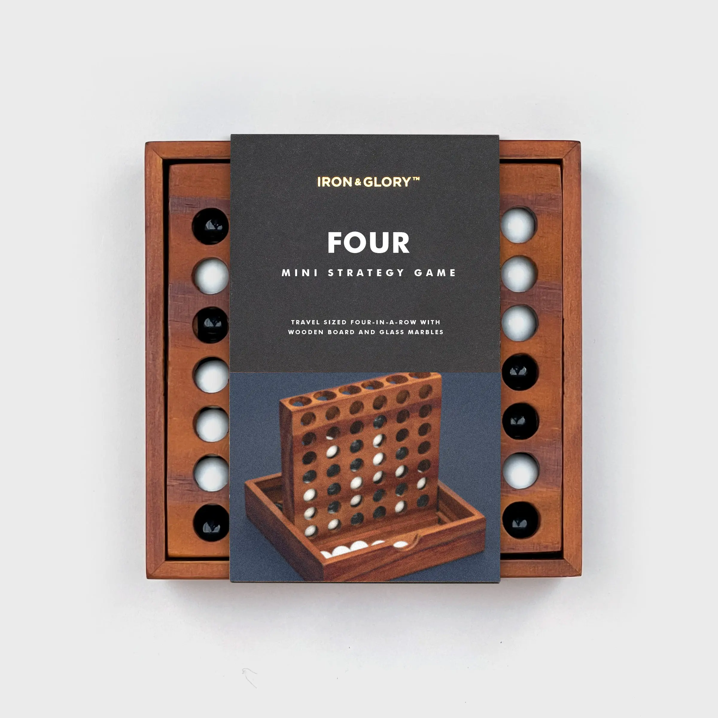 Iron & Glory Wooden Four-in-a-Row Game
