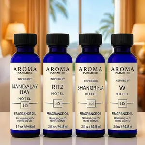 Hotel Fragrance Oils 4-Pack #2 – Mandalay Bay, Ritz, Shangri-La & W Hotel Inspired (For Humidifying Diffuser)