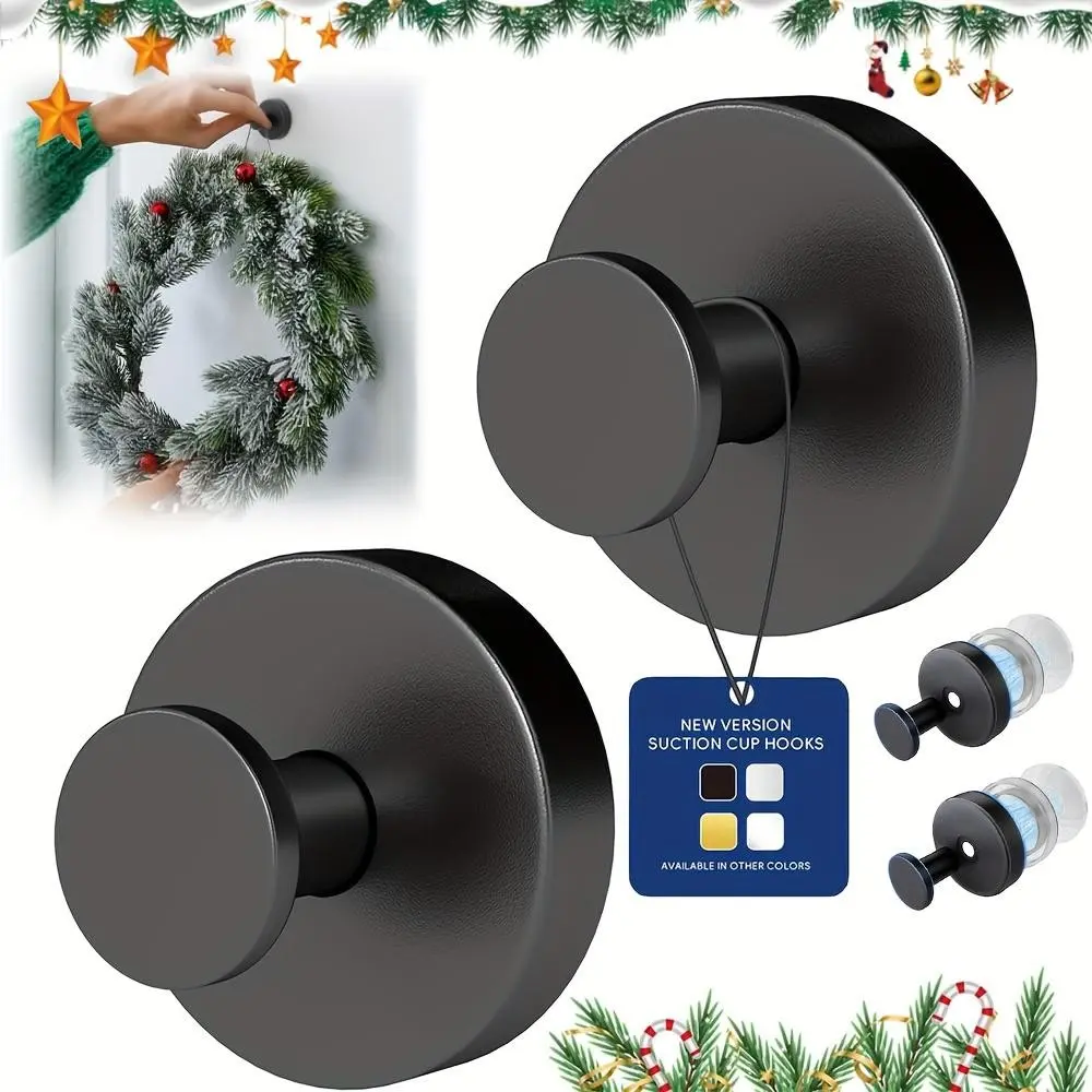 Strong Suction Cup Hook, No-Drill Wall Mount Towel Hook, Vacuum Technology, Holds Up to 6.8kg, Suitable for Glass, Mirrors, Tiles, Matte, Bathroom Organization, Bathroom Organizer Supplies
