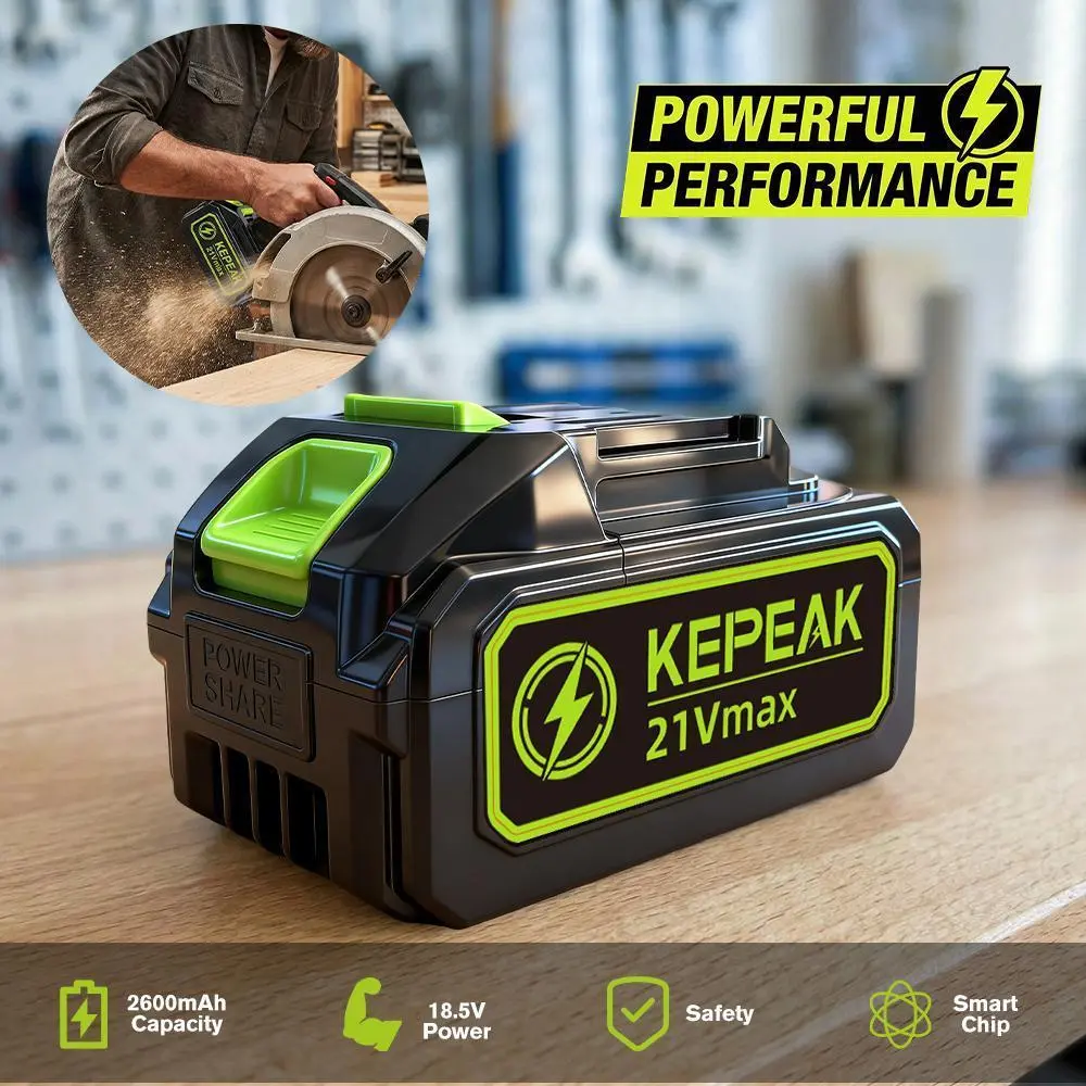 21V Max 13Ah Rechargeable Lithium Ion Replacement Battery Pack - Cordless Tool Batteries with More Power, Longer Run, Tool Boost - Heavy-Duty for Blowers, Car Washers - Father’s Day Gift Option