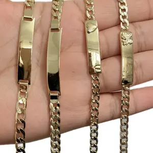 14K Gold Plated Tag ID Adults Bracelet- Leave the name in the notes before you pay