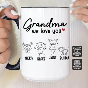 Grandma We Love You Mug Personalized Grandma Mug Grandma Gift Mug Grandma Coffee Cup Kids Gift for Grandma LBDNA146