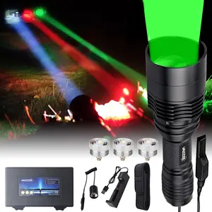 light 800YardZoomableGreen Red White LED  Hunting Flashlight LightSuitable For Night Observation and Hiking.