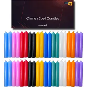 - Spell & Chime Candles (40 Assorted Color) - 4" x 1/2"  Mini Taper Candles for Rituals, Birthdays, Altar, Spells, Chime Candles (Assorted)