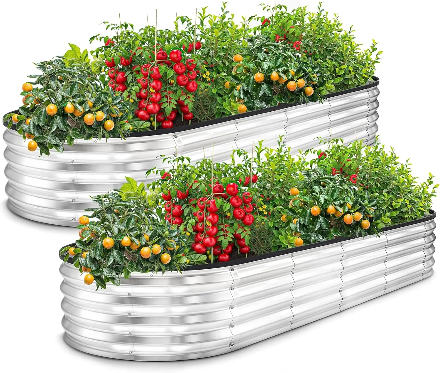 Utopia Home Galvanized Rectangle Raised Garden Beds (2-Pack, 4-Pack; 6 ft, 4 ft Sizes) - Lightweight Elevated Planting Box, Outdoor Planters, Easy-Assembly Beds for Vegetables, Fruits, Planters For Outdoor Plants