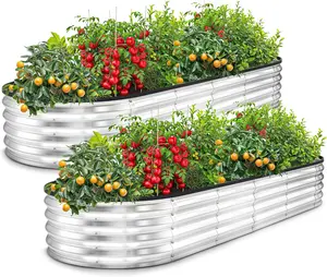 Utopia Home Galvanized Raised Garden Bed 2-Pack 6x2 ft Lightweight Outdoor Planter Boxes Easy Assembly for Vegetables Fruits & Flowers Utopia Home Galvanized Raised Garden Bed 2-Pack 6x2 ft Lightweight Outdoor Planter Boxes Easy Assembly for Vegetables Fruits & Flowers
