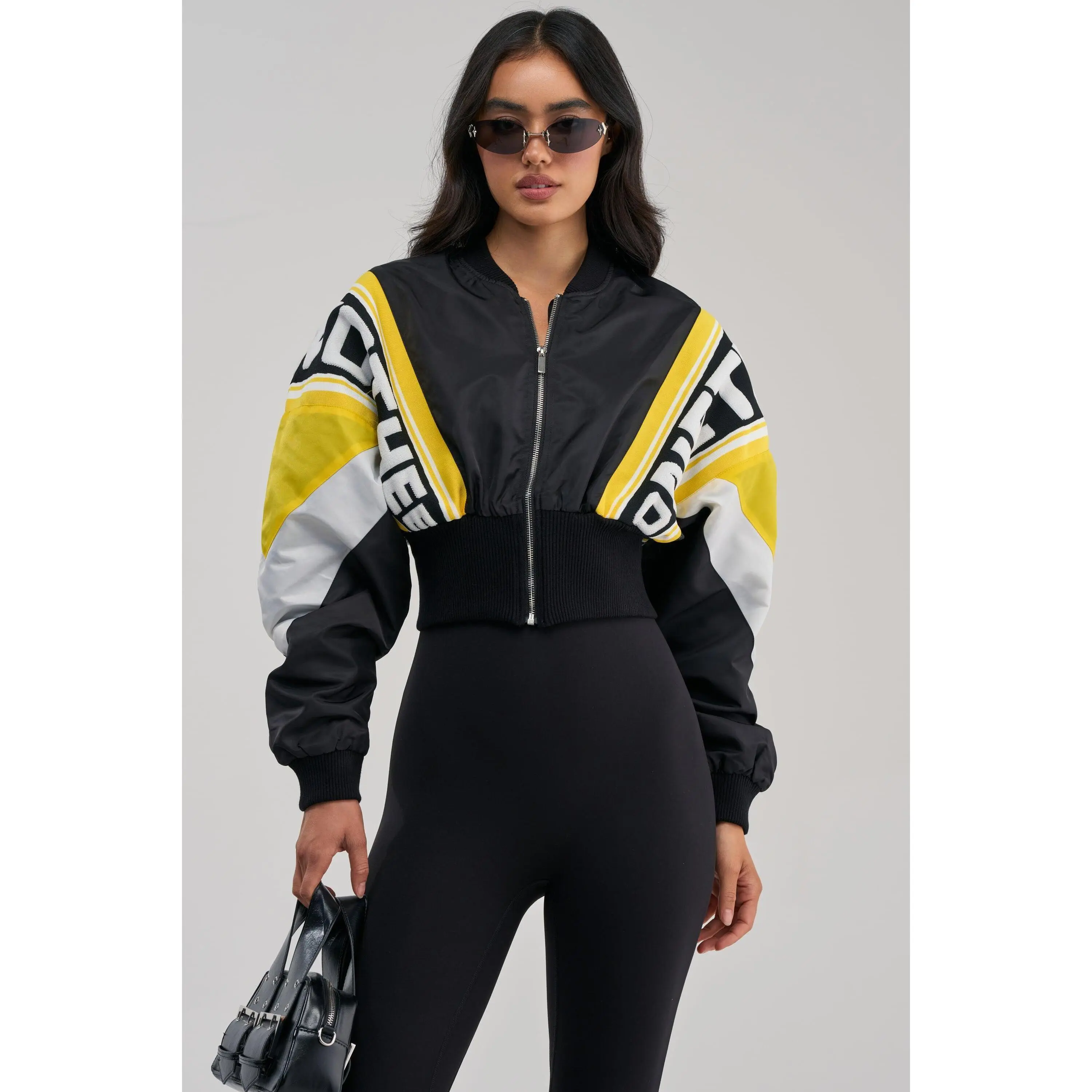 PHOENIX MIXED MEDIA BOMBER IN YELLOW