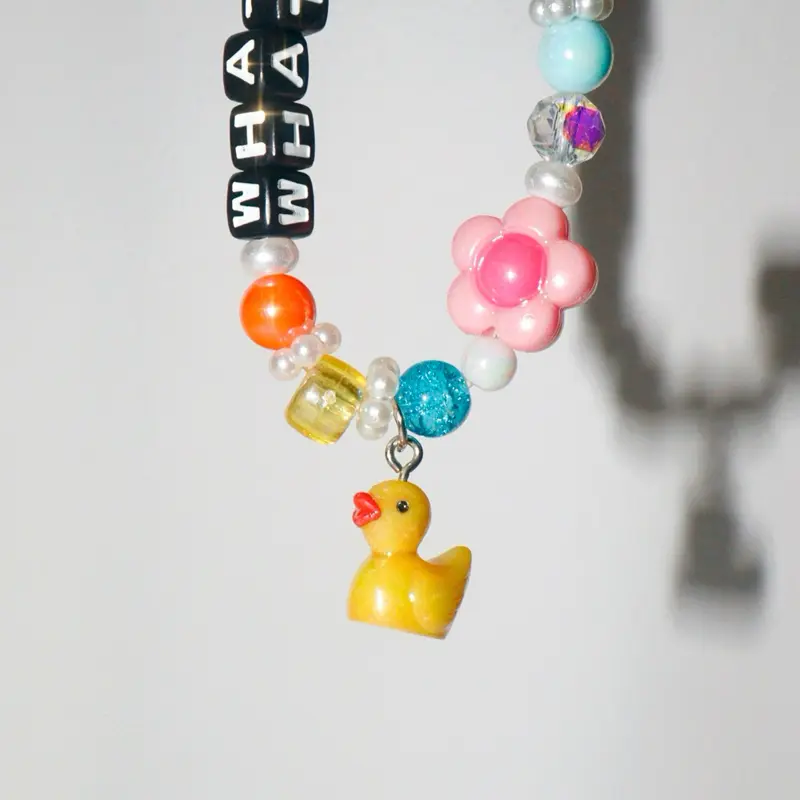 Splash House Collection “What the Duck” Duck Charm Bracelet – Funny Handmade Rave Jewelry