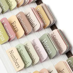 Bible Tabs, 75 Boho Theme Laminated Tabs for Women and Men, Tabs for Study Bible, Large Print Bible Index Tabs, Book Labels, Mr. Pen Bible Tabs
