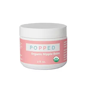Popped Organic Nipple Butter 2 fl oz - USDA Certified Moisturizing Cream for Sore Dry Cracked Nipples Postpartum Essential Balm for Breastfeeding Nursing