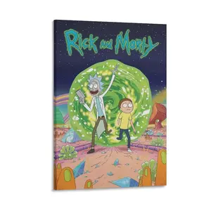 Rick And Mortys Anime Kids Art TV Series Poster. Canvas Art Print. Modern Family Bedroom Decor. Wall Art Picture. Poster Canvas Wall Art For Bedroom Decor Bar Office Room Decor Gift
