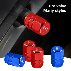 Car Styling Metal Wheel Tire Valve Caps Tyre Caps Dust Accessories For Lincoln Navigator Continental Nautilus Aviator MKZ MKX MKC MKT MKS Corsair Mark E