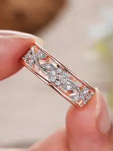 1 PC Pretty Sparkling Zircon Inlay Cubic Zirconia Flower Ring For Women For Wedding Engagement Anniversary Party Band Jewelry Valentine's Day Gift