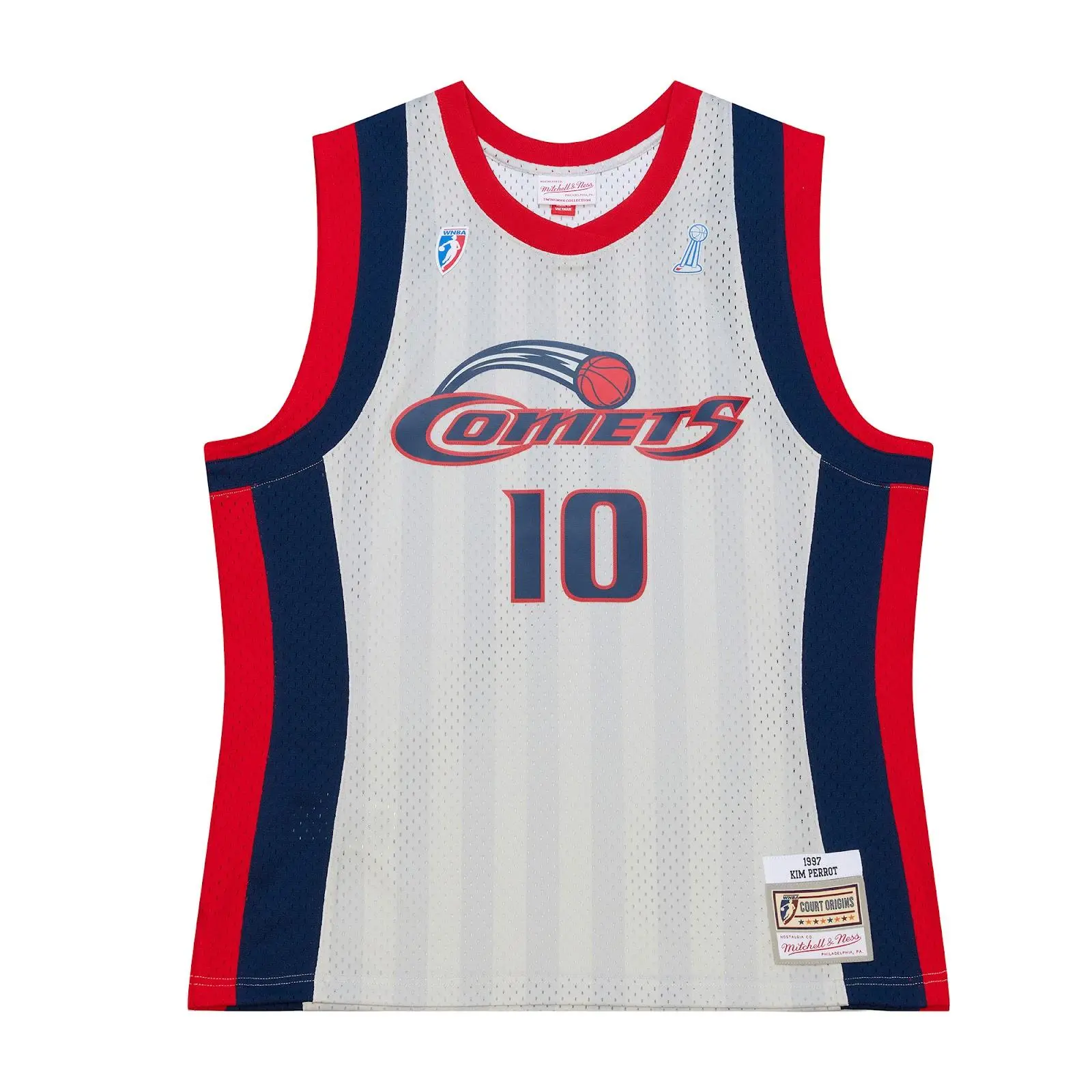 Kim Perrot Houston Comets 1997 Silver Swingman Jersey WNBA Throwback Basketball Fan Gear Mitchell & Ness