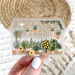 Greenhouse Clear Waterproof Vinyl Sticker, 3.25x2.5"
