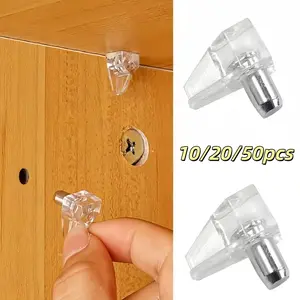 10/20/50pcs of transparent support nails layer board support brackets right angle glass brackets suitable for cabinets wardrobes, Clear